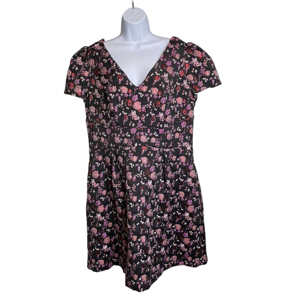 Adrianna Papell‎ Women's Floral Jacquard Dress Size 14W Career Classic Elegant